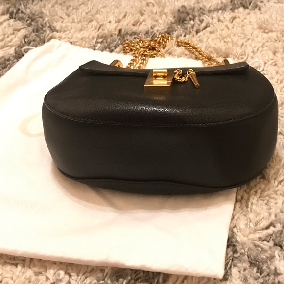Chloe Drew Bag Black Leather Gold Hardware - Picture 2 of 8